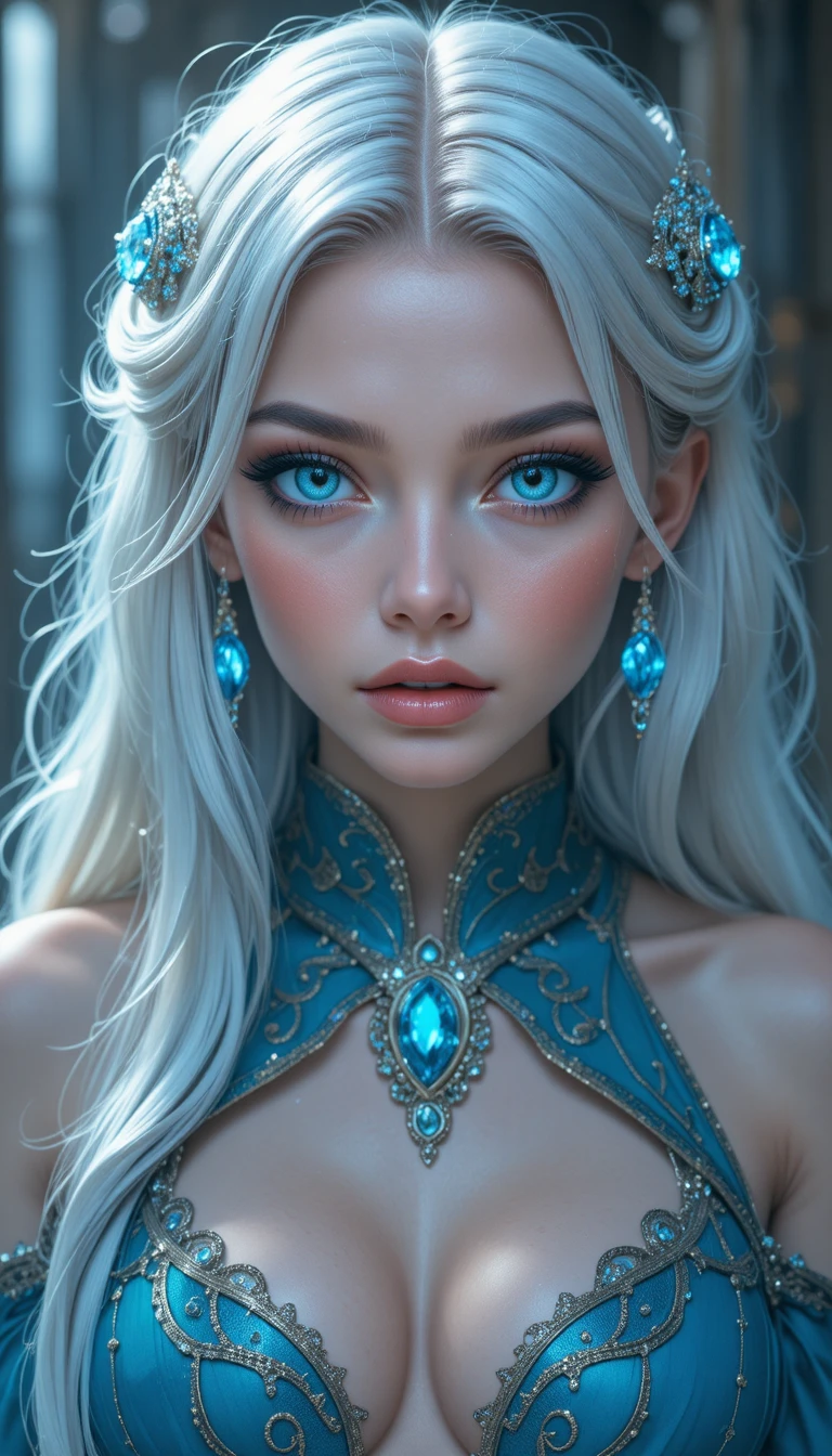 Turquoise haired anime girl with glowing eliatrope markings