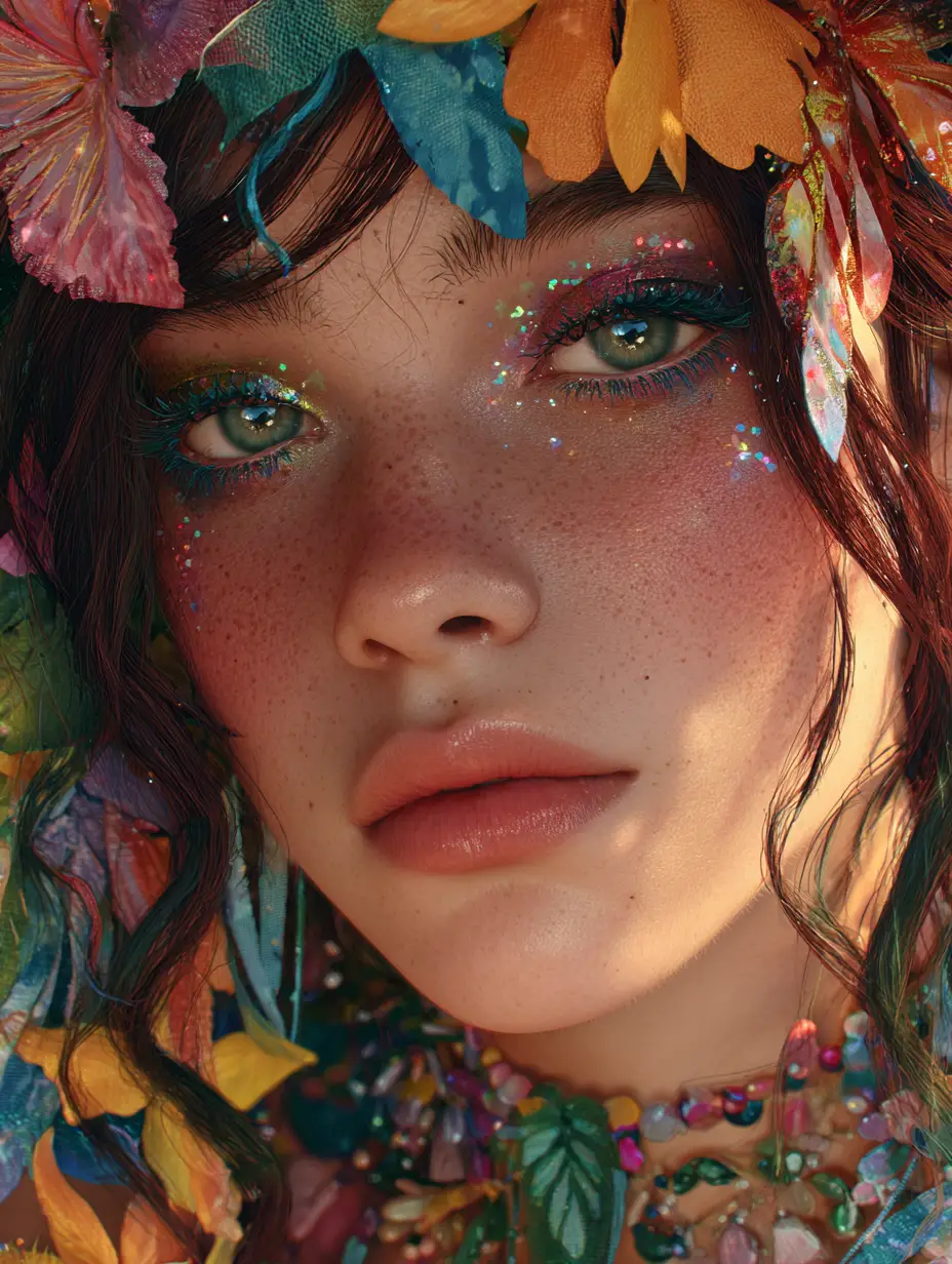 Whimsical fantasy painting in vibrant pastel baroque style