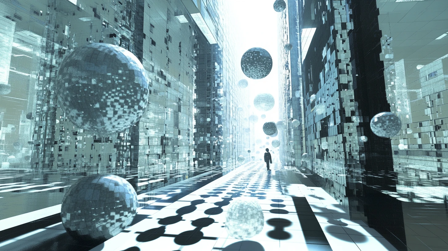 Surreal analytical space built from shifting spreadsheet grids