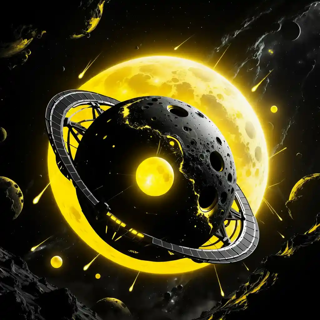 Vast yellow cosmic spheres in a dark metaverse void