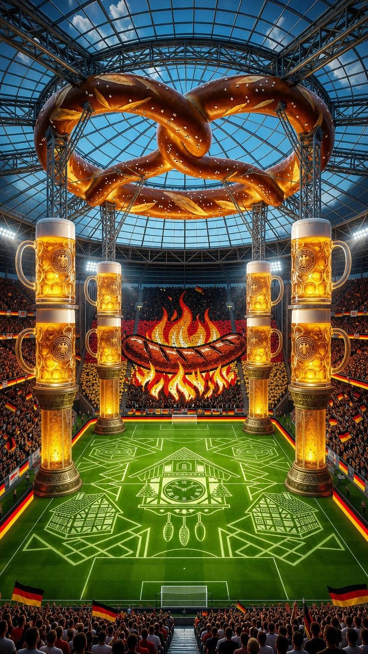 Surreal 3D Interior View Of A Fantasy Football Stadium