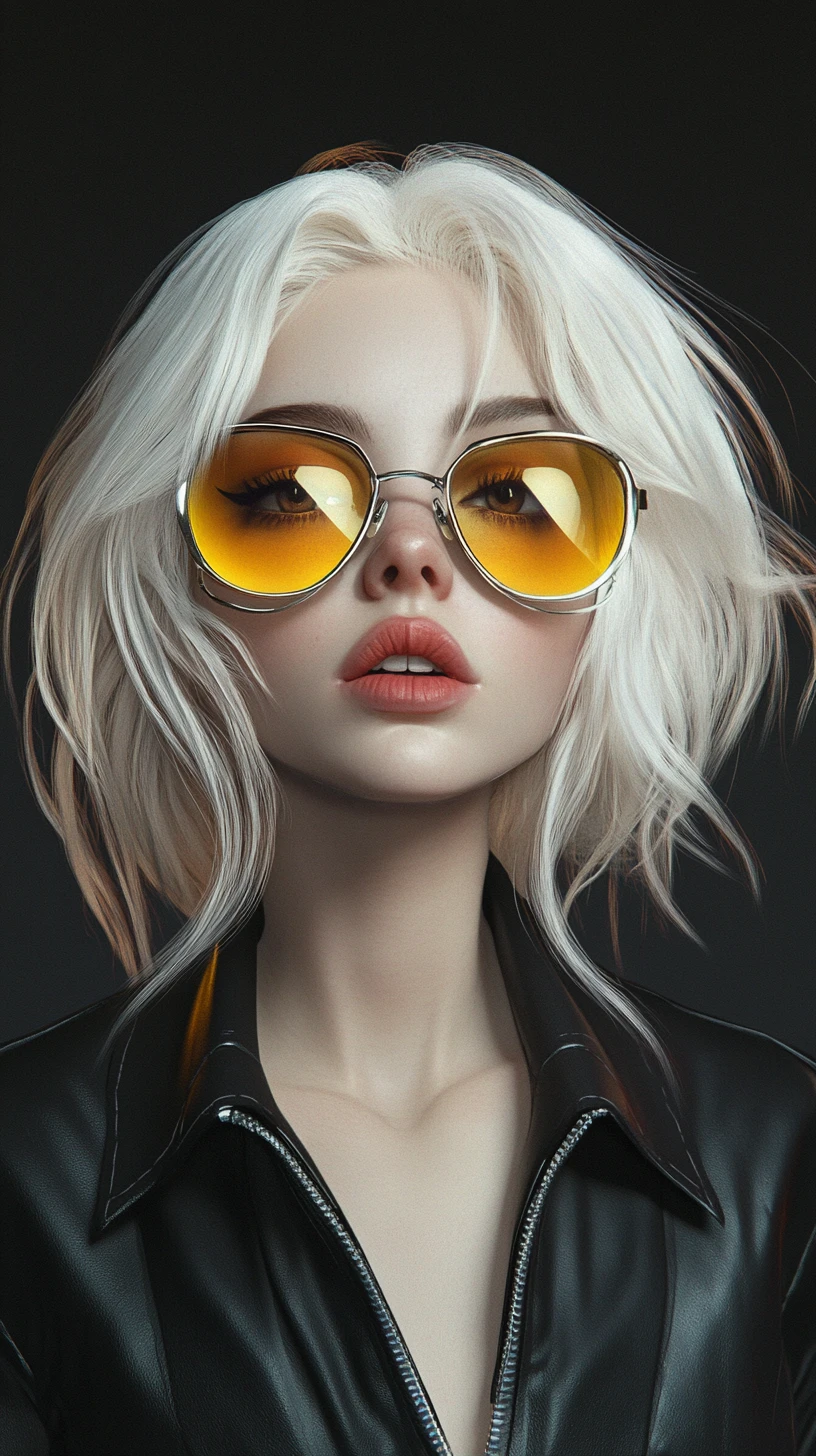 Stylish blonde woman in sunglasses close up portrait