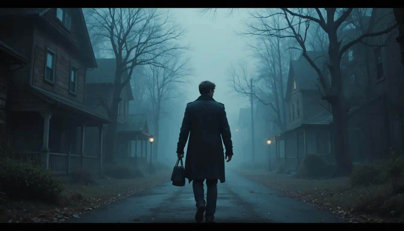 Man holding a mysterious letter in a dark deserted town
