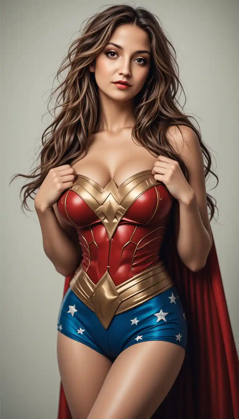 Casual photo of a flirtatious woman in a costume