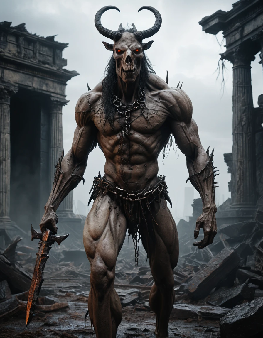 Terrifying Undead Centaur Warrior In Ancient Ruins