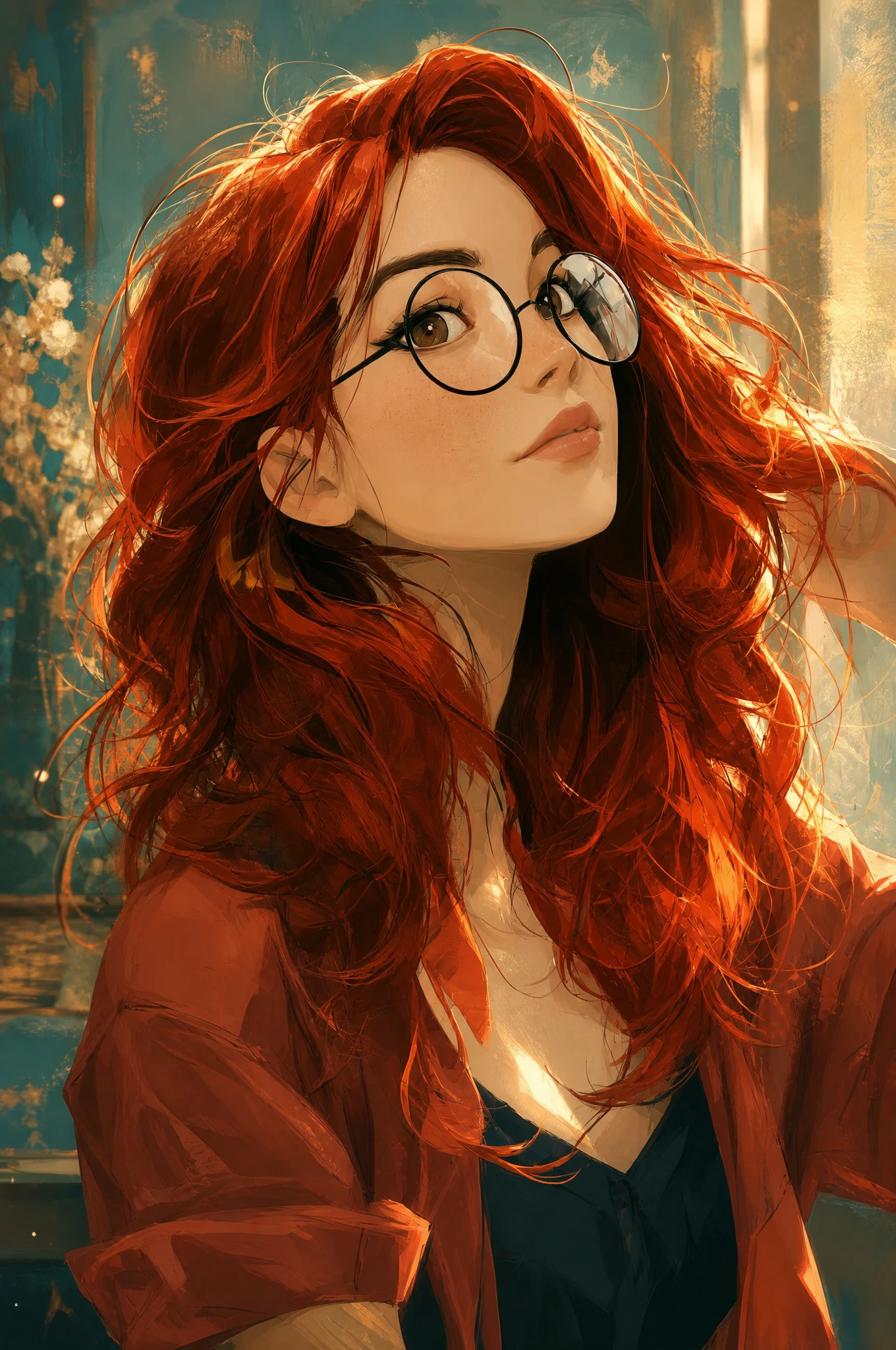 Captivating digital portrait of a beautiful woman with depth