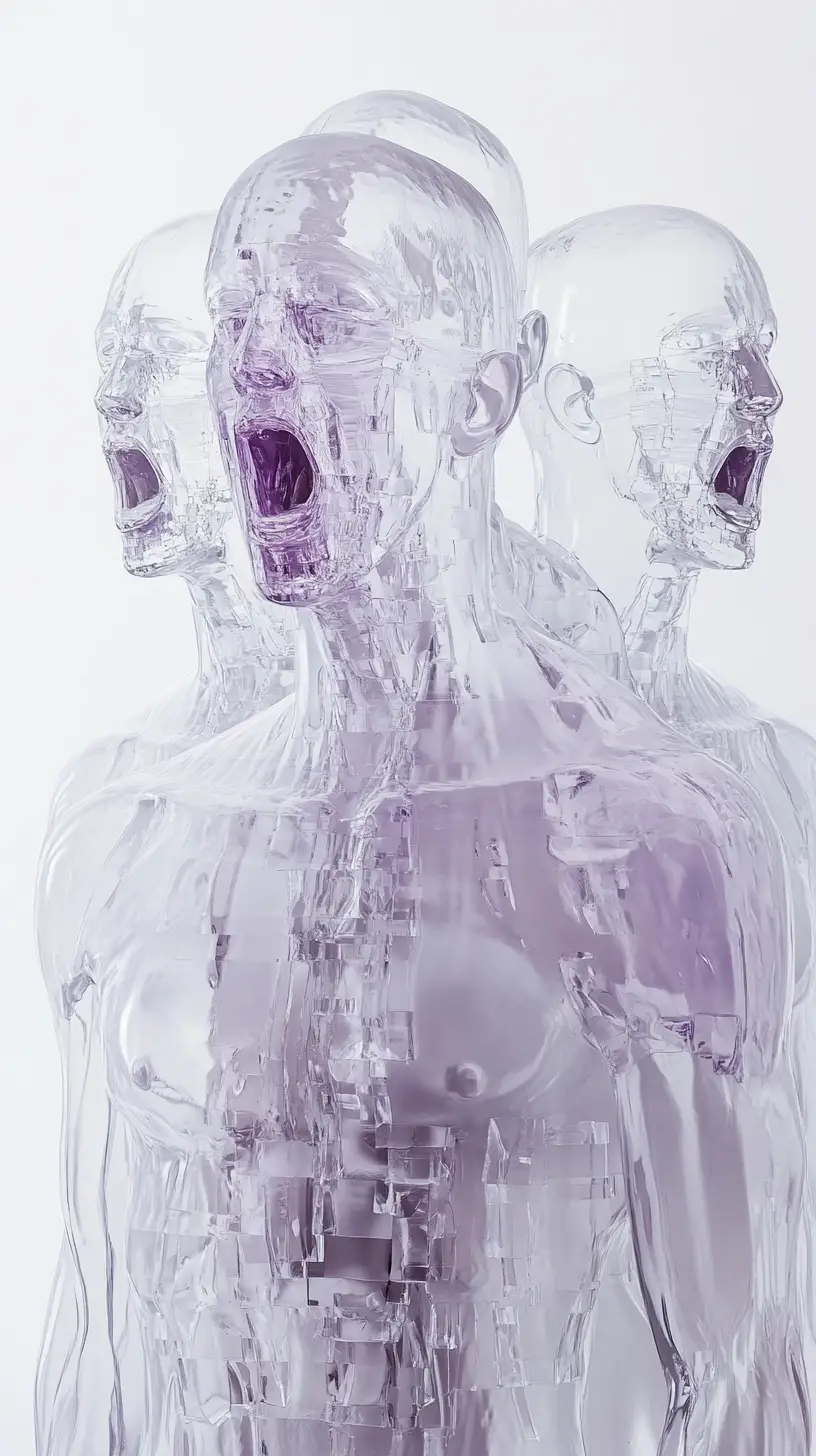 Translucent Humanoid Figures In Surreal Cathedral Formation