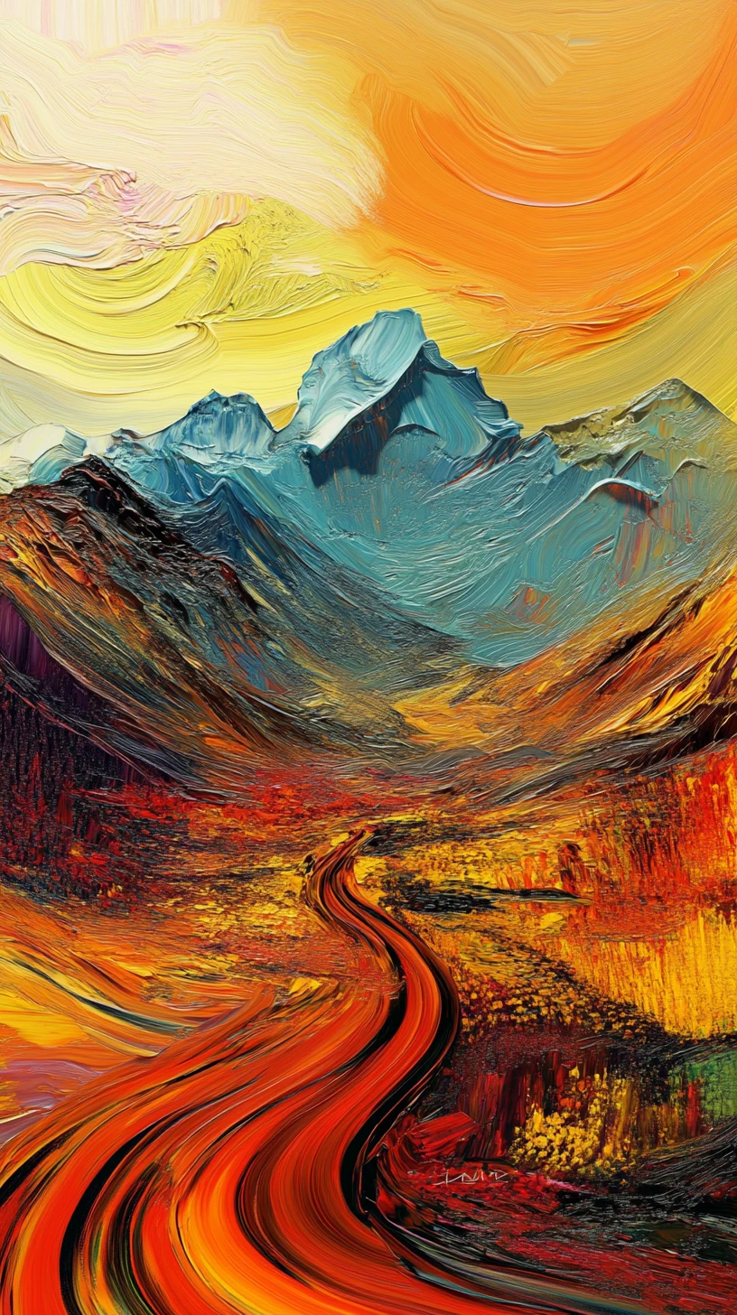 Mountain valley landscape with deep river and tunnel