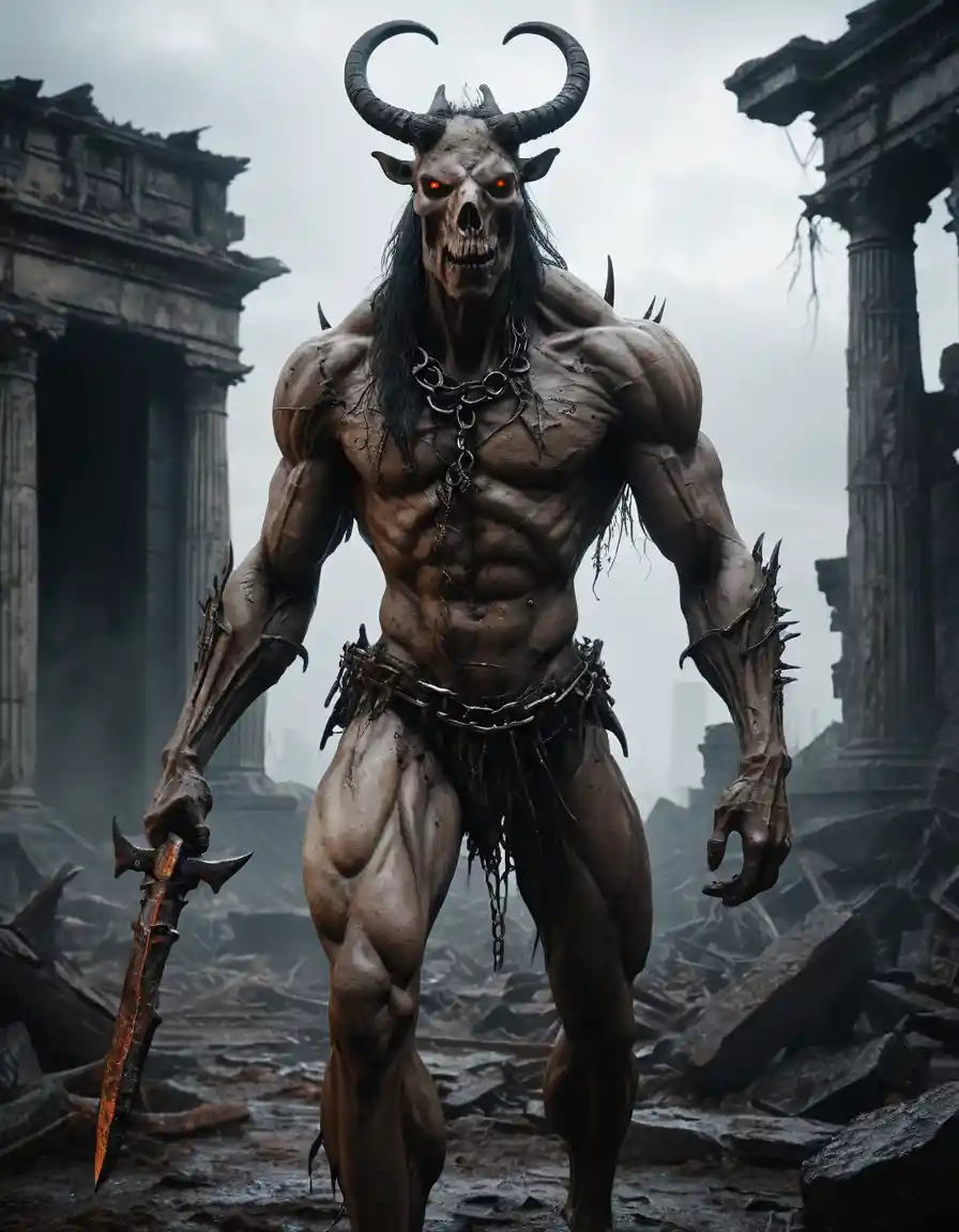 Terrifying Undead Centaur Warrior In Ancient Ruins