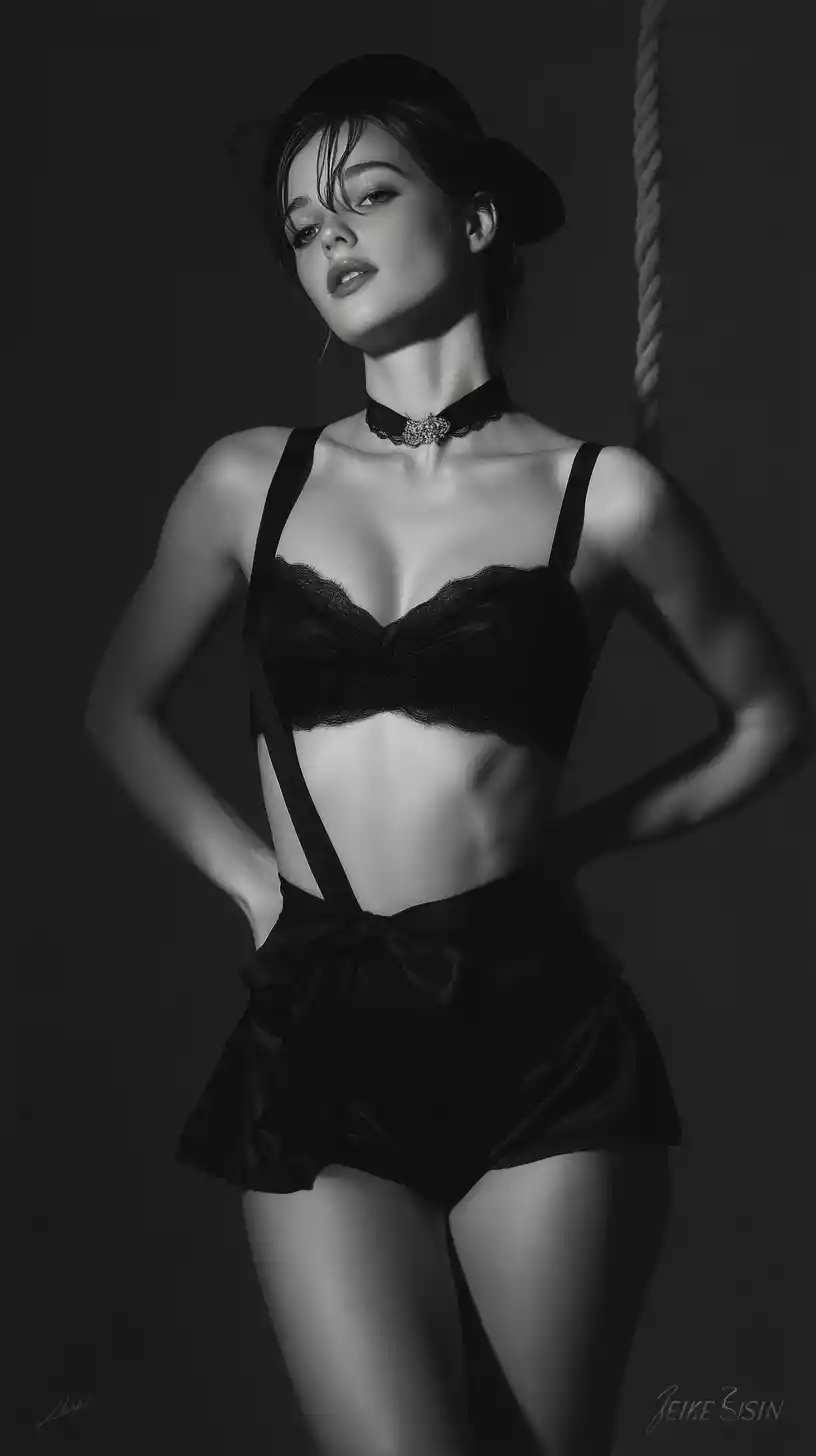 Charismatic athletic woman in dramatic full body cinematic portrait