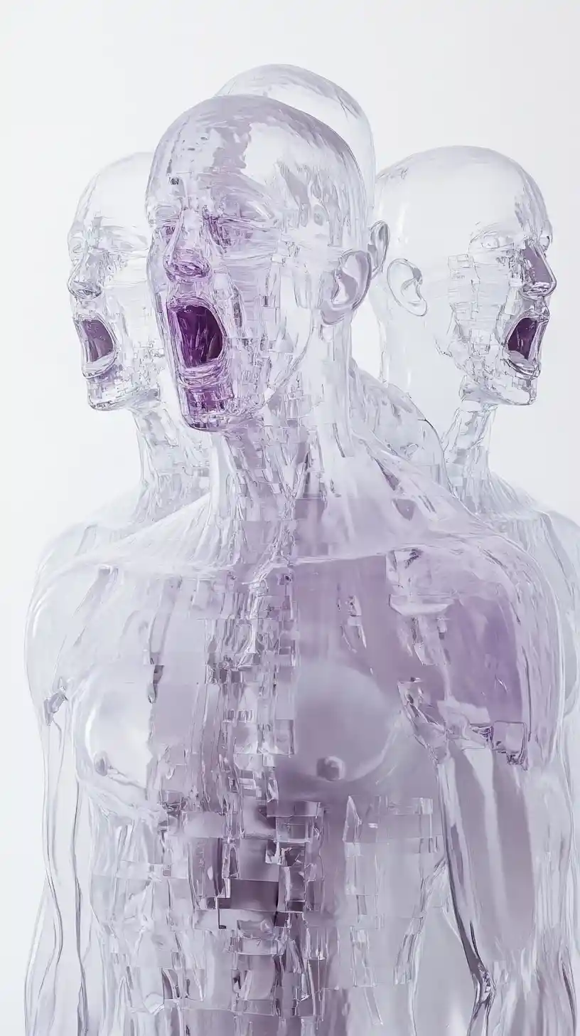 Translucent Humanoid Figures In Surreal Cathedral Formation