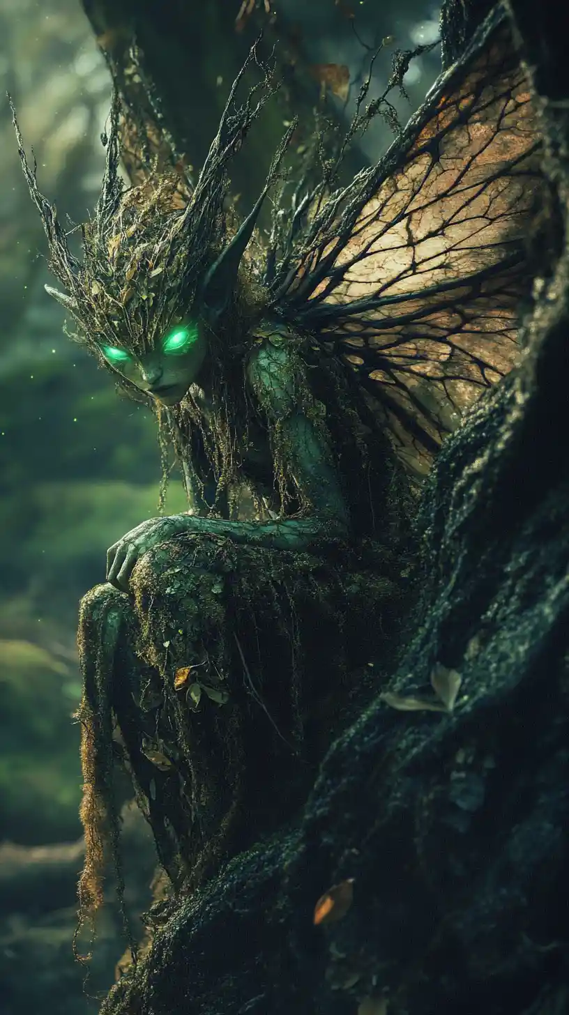 Stealthy Fairy Warrior Hidden In An Enchanted Forest