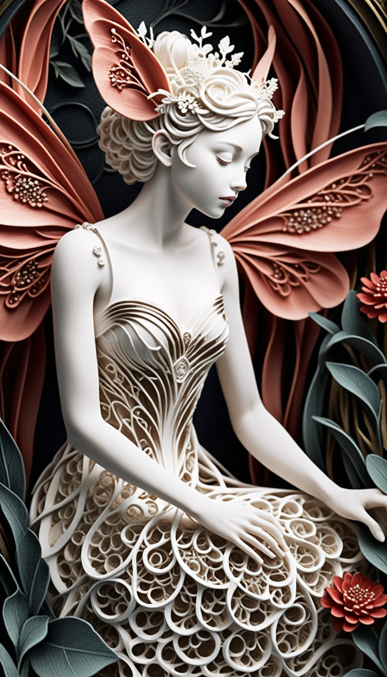 Porcelain fae sculpture by a candlelit open window