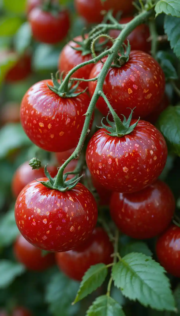 Transparent cherry tomato bush with ornate decorative berries