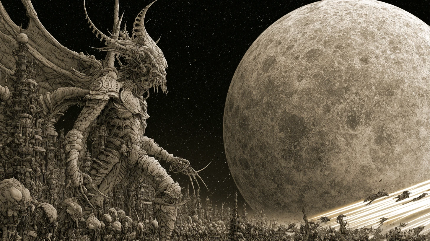 Colossal Space Monster Leading An Assault On Humanity