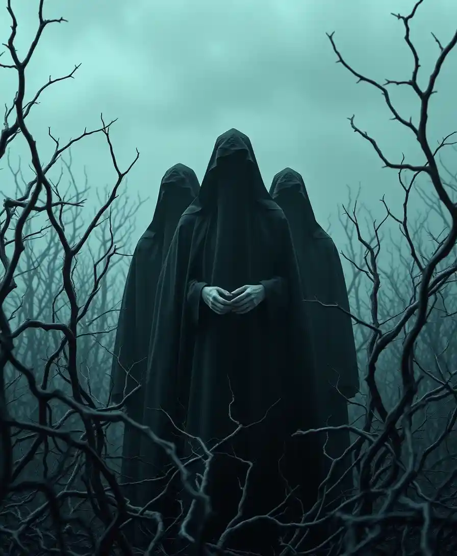 Hooded choir in a thorny forbidden realm
