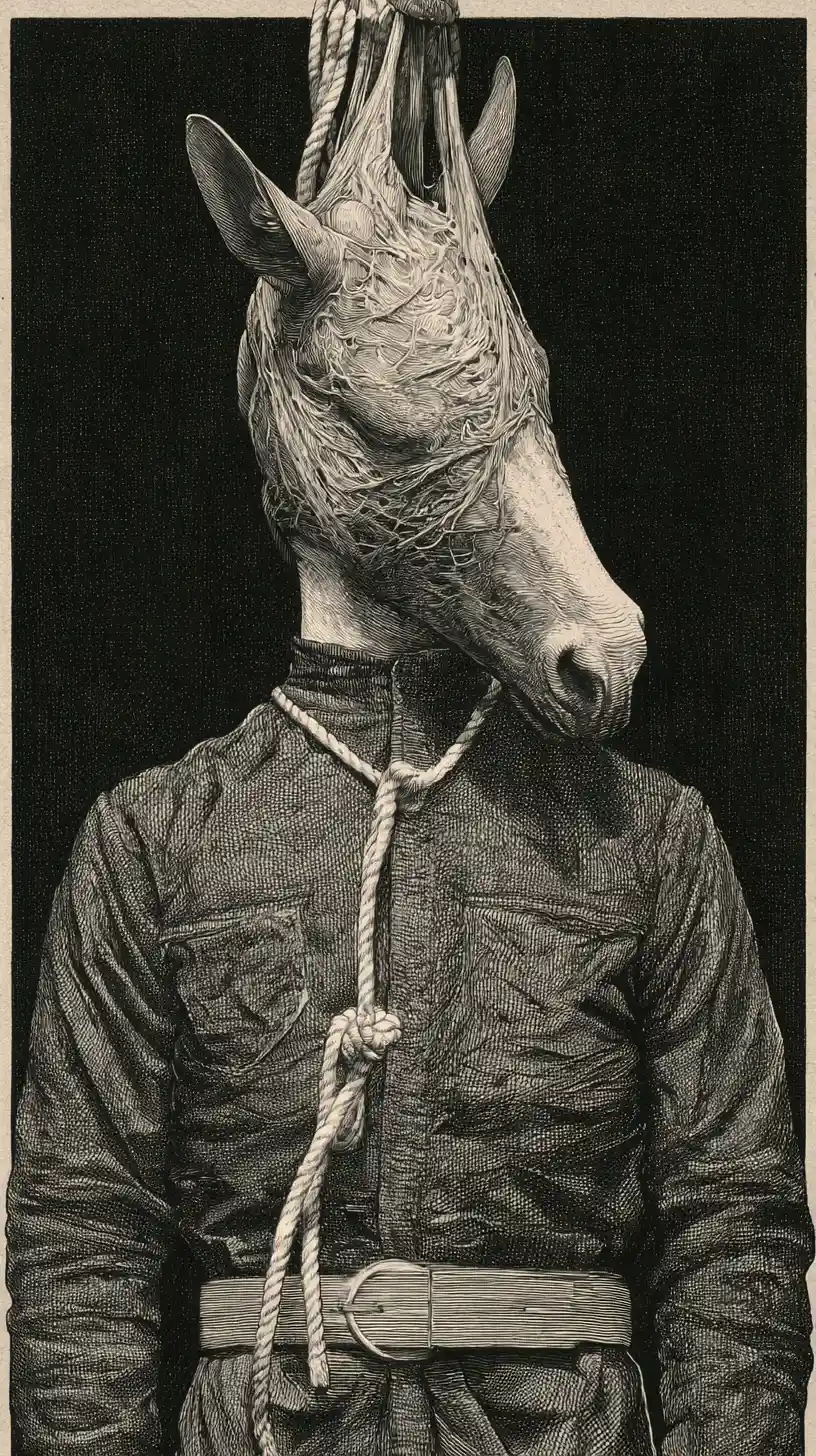 Thief Speaking To A Hanging Man In A Stark Scene