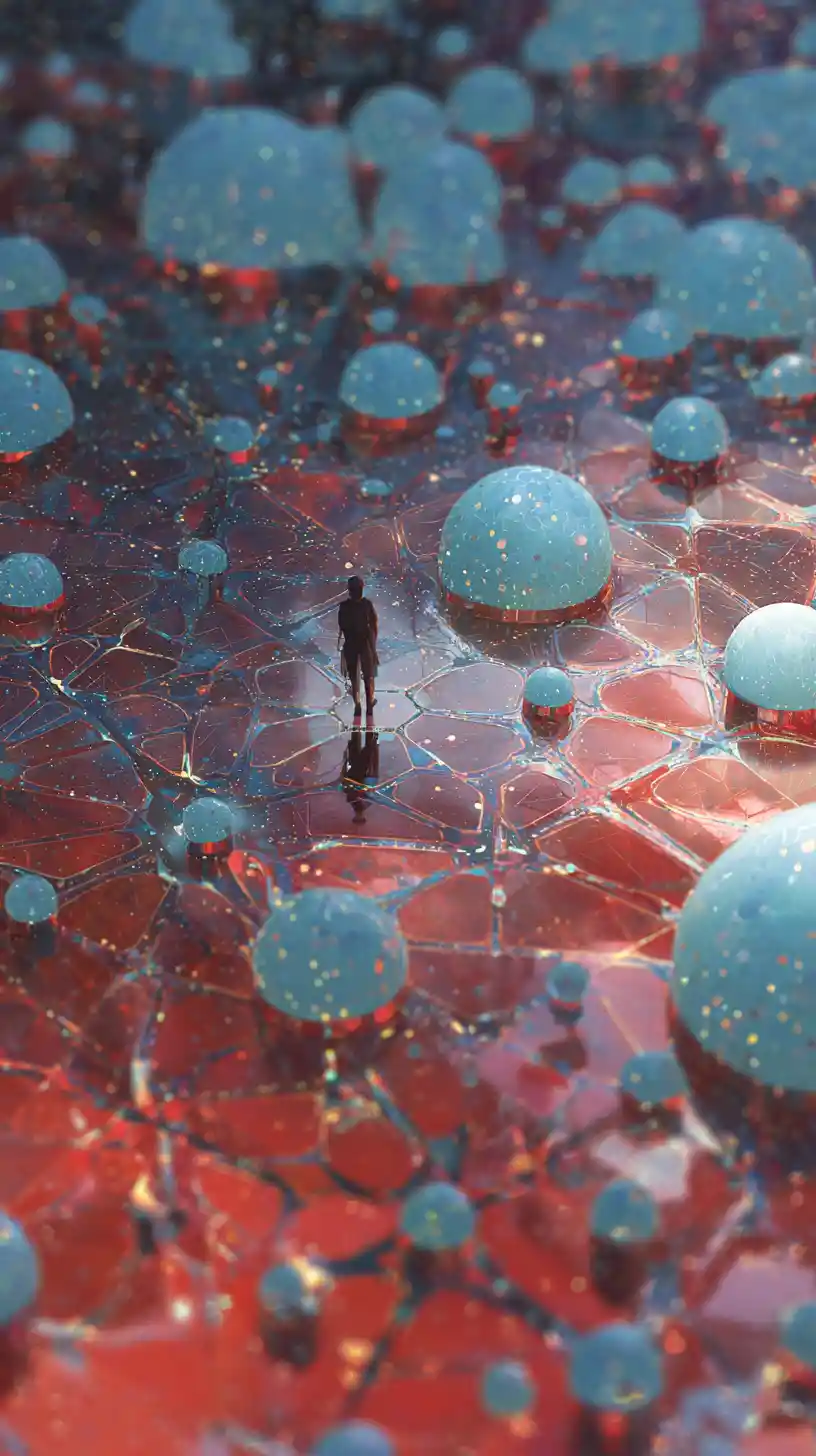 Abstract shimmering background with ben day dot texture