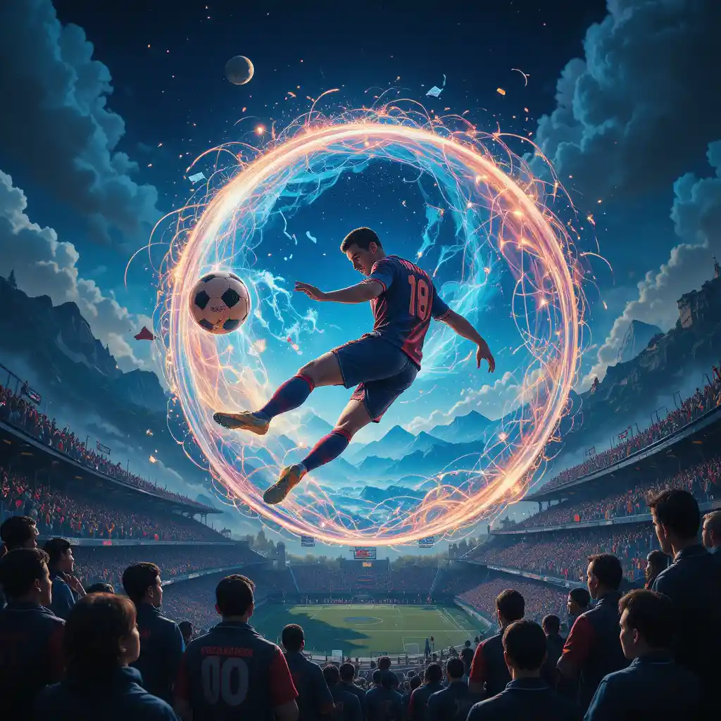 Soccer player kick ignites magical global chain reaction