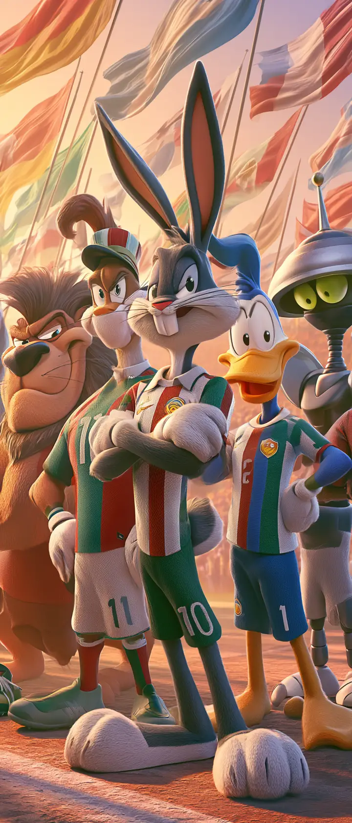 Looney Tunes teams in heroic World Cup group portrait