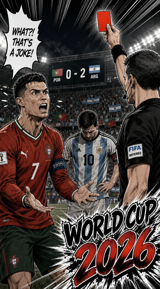 Manga typography reading World Cup 2026 in bottom corner