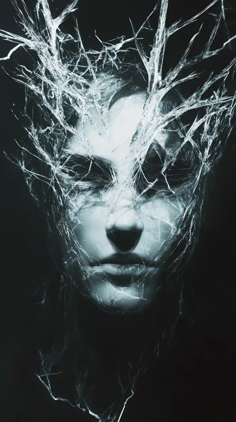 Symmetrical Crystal Faced Entity With Glowing Inner Eyes