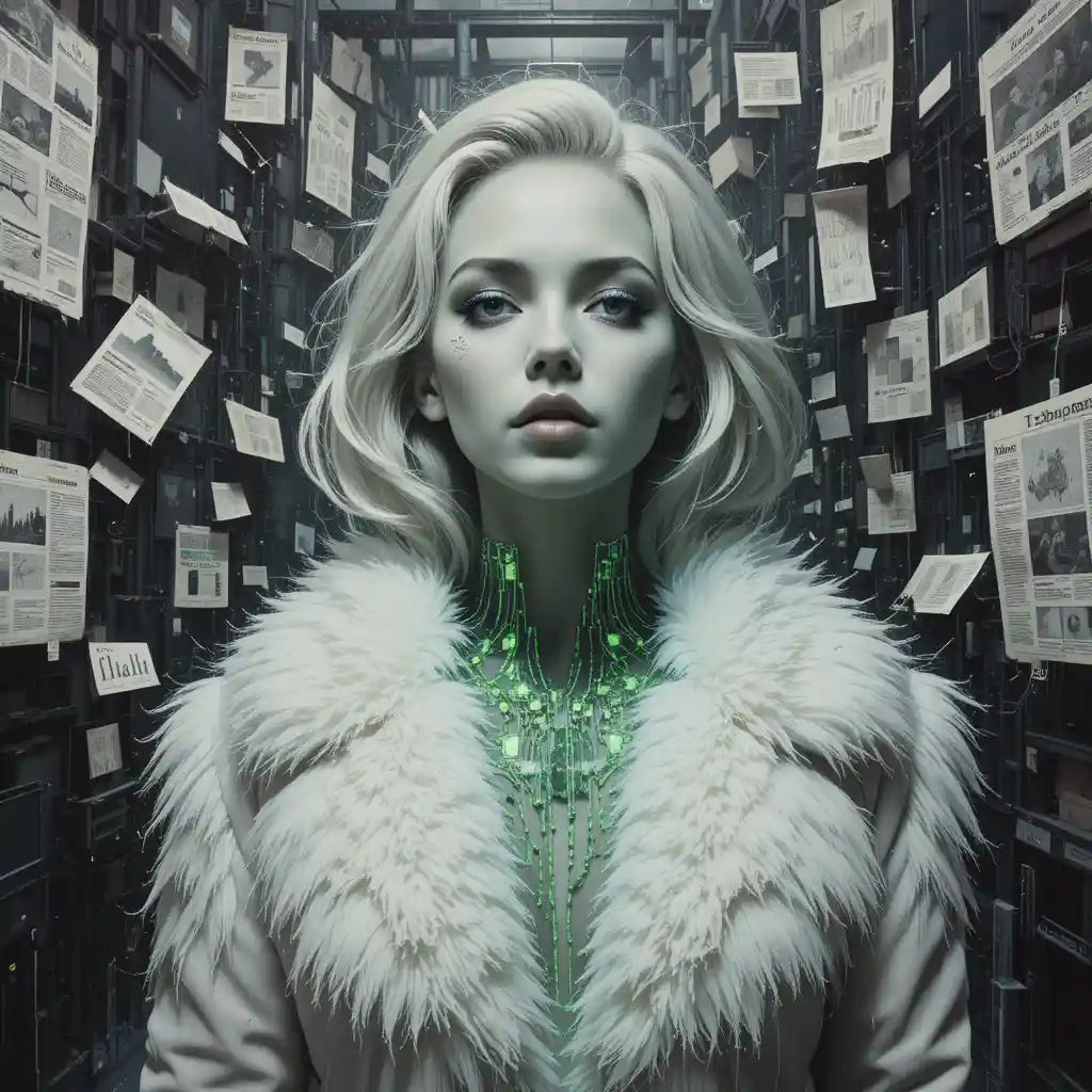 Cinematic oil portrait of a mysterious blonde woman