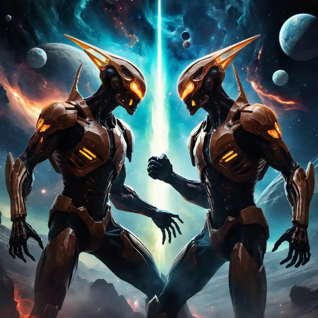 Cosmic twins locked in violent battle within a collapsing nebula