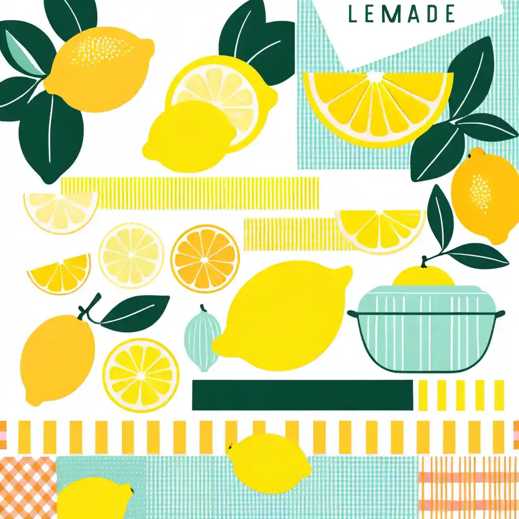 Cheerful Summer Lemonade Poster With Citrus Colors