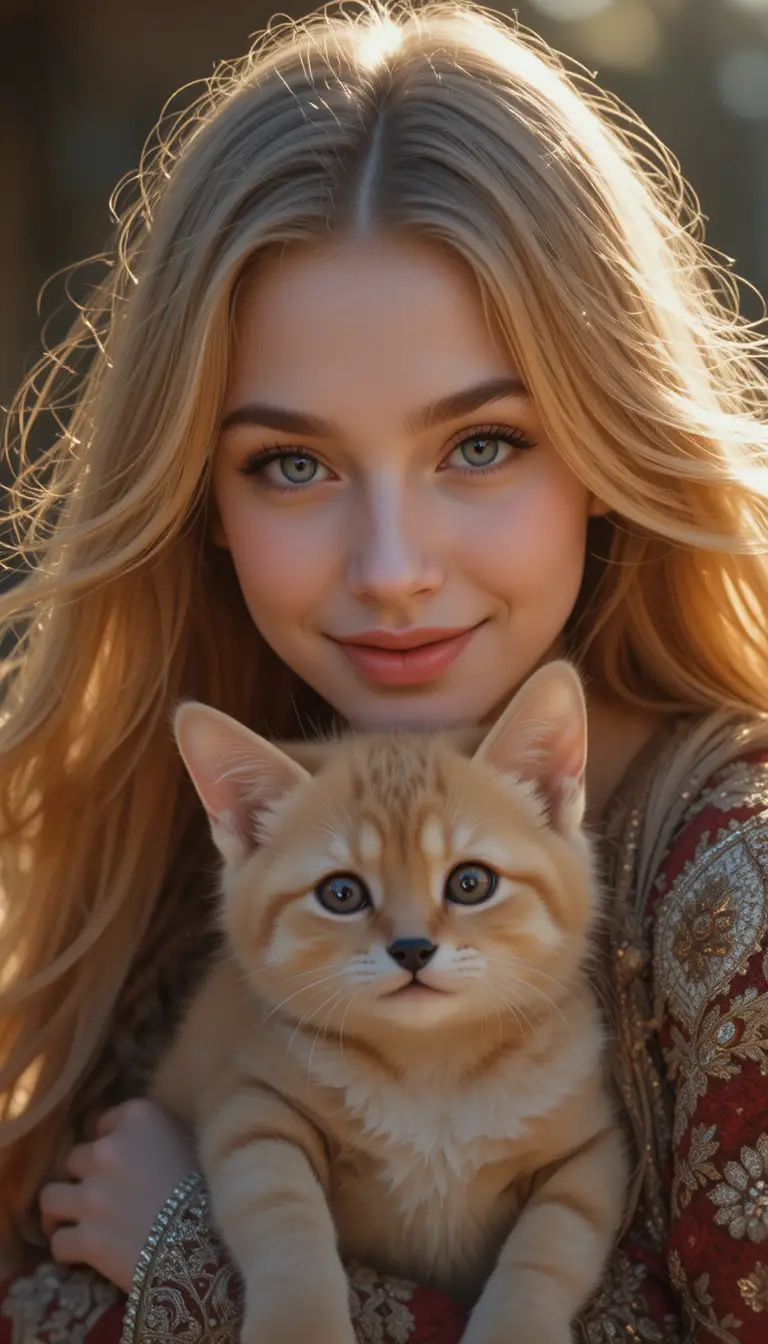 Mulher do Leste Europeu sorridente e acolhedora segurando um cachorrinho