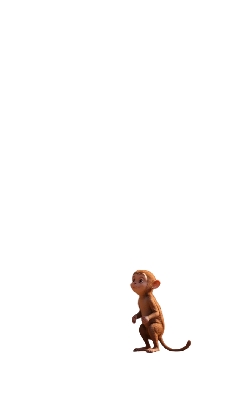 Curious monkey on a Rajasthan village street at sunrise