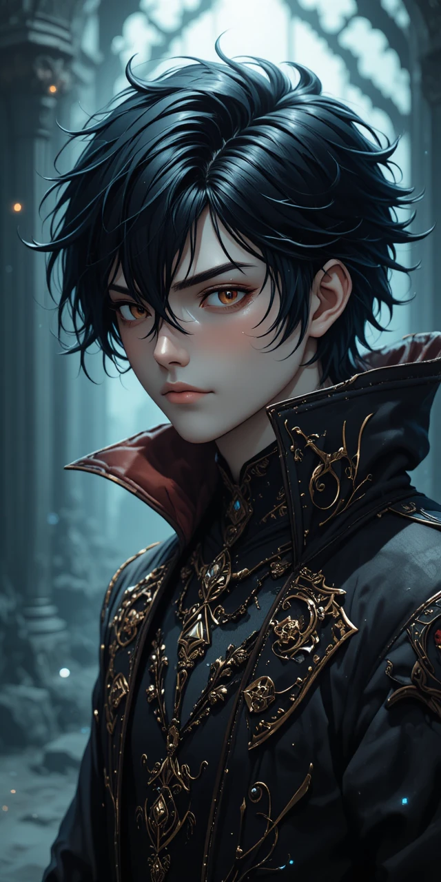 Teen vampire shadow sorcerer in anime fantasy world