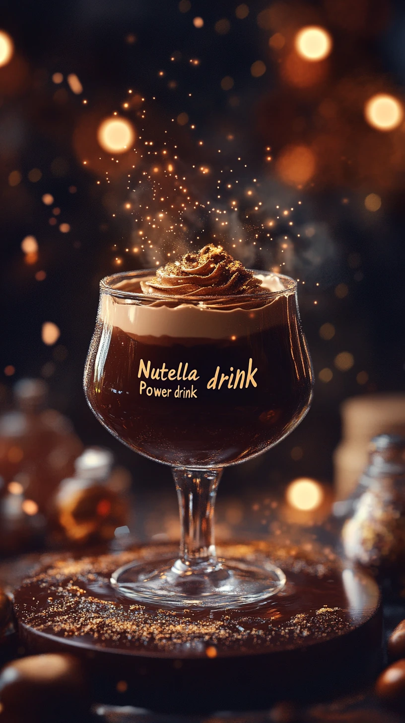 Magical glass drink with sparkling fairy dust bokeh