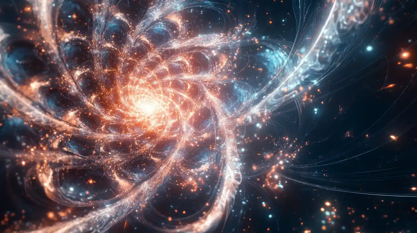 Colossal Digital Flower Spiraling Around A Gravitational Core