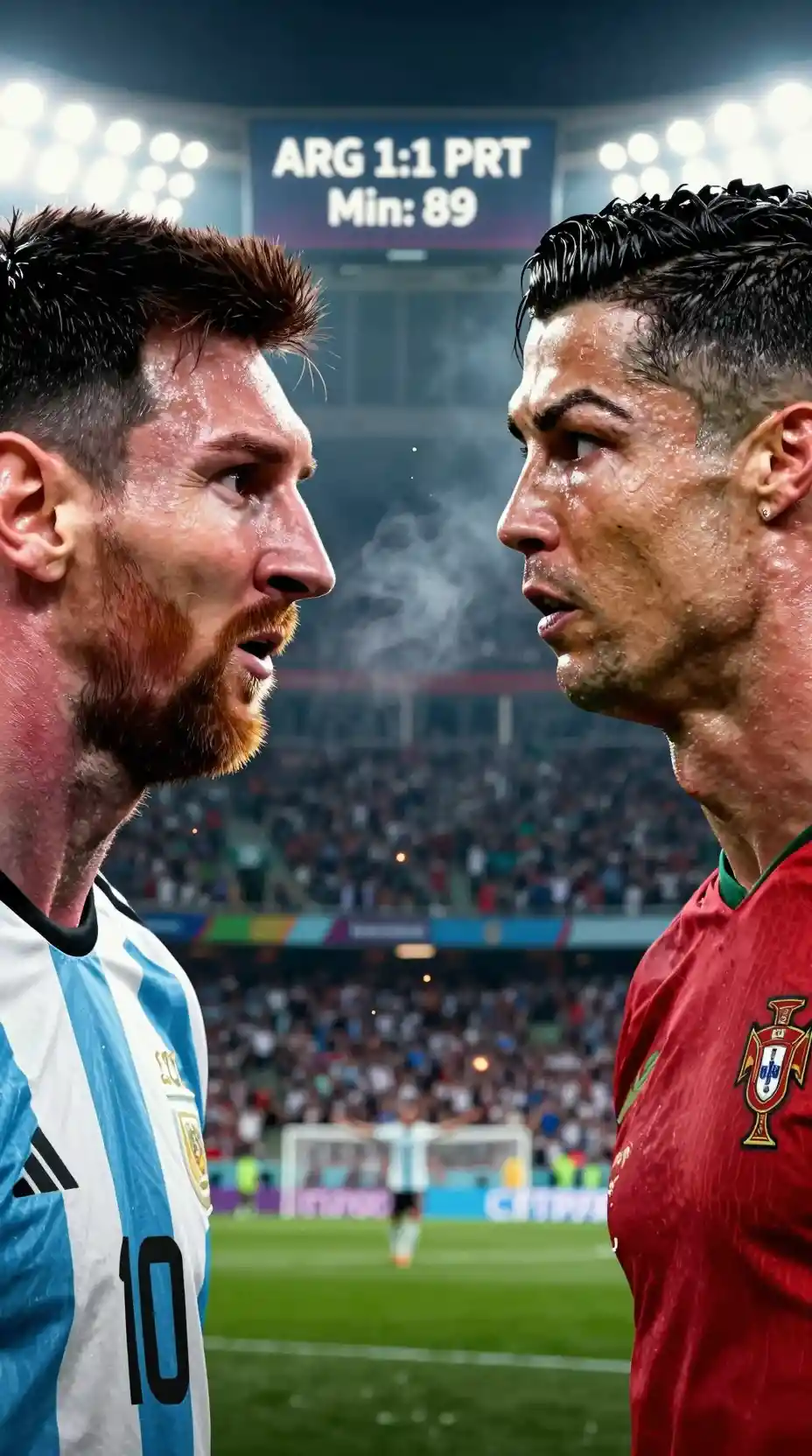 Cinematic face off between two rival football legends