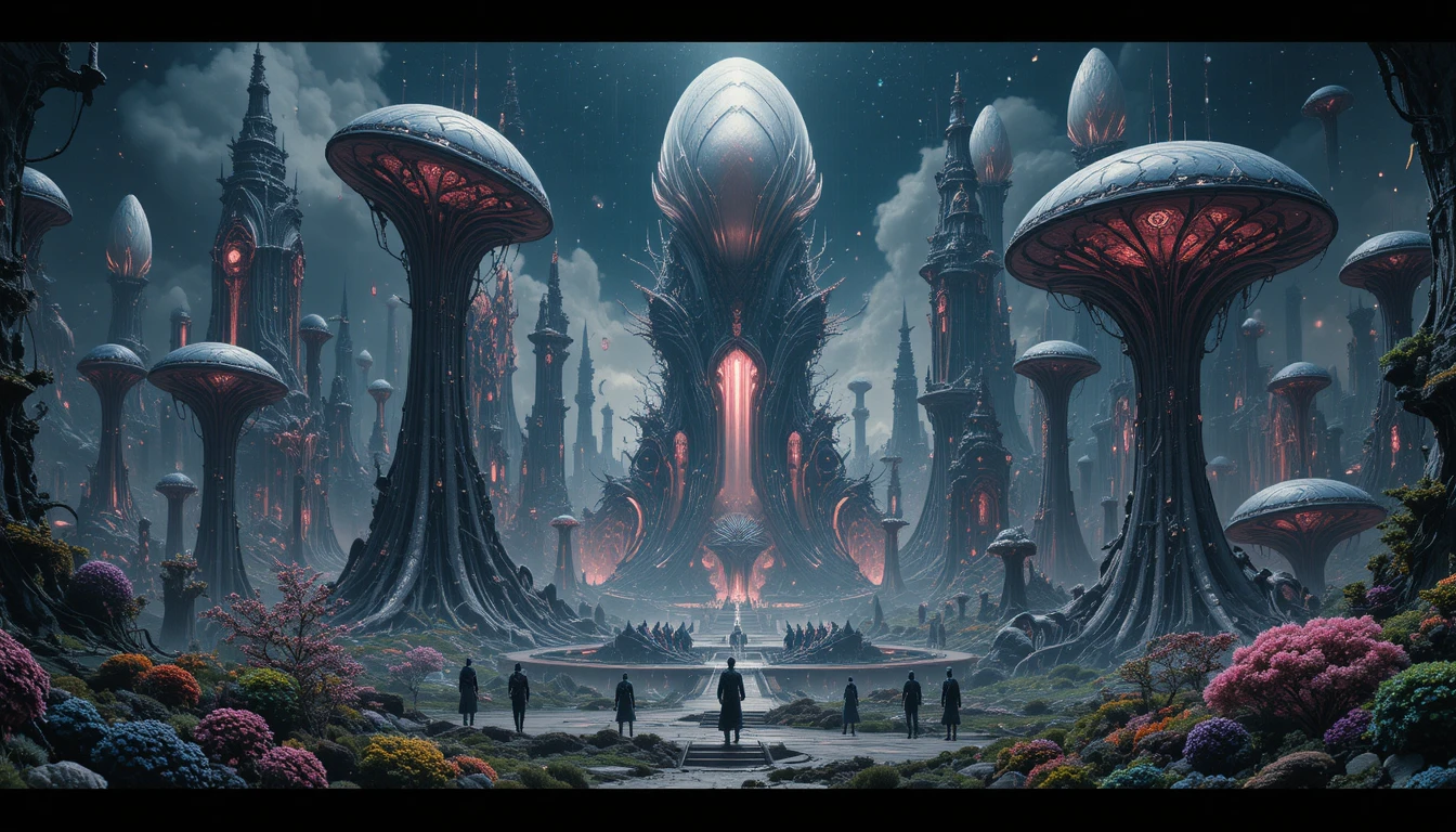 Surreal alien civilizations in a cosmic biopunk universe