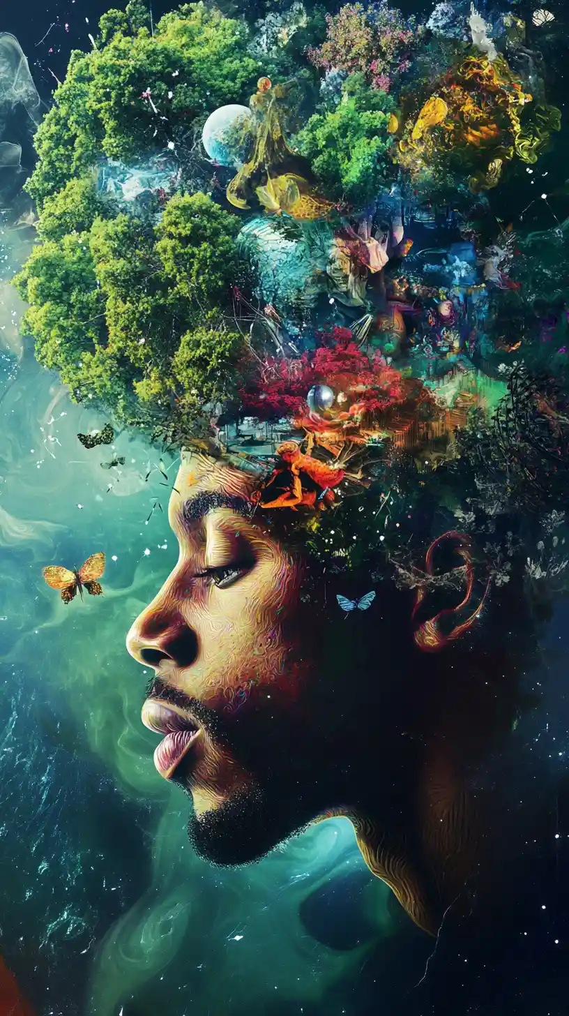 Black man specializing in science and math lyrics portrait