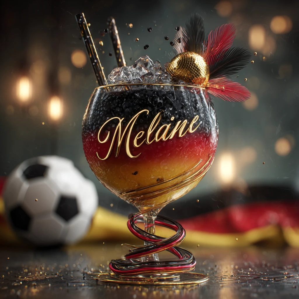 Bicchiere da cocktail calcistico Germania con colori a strati della bandiera