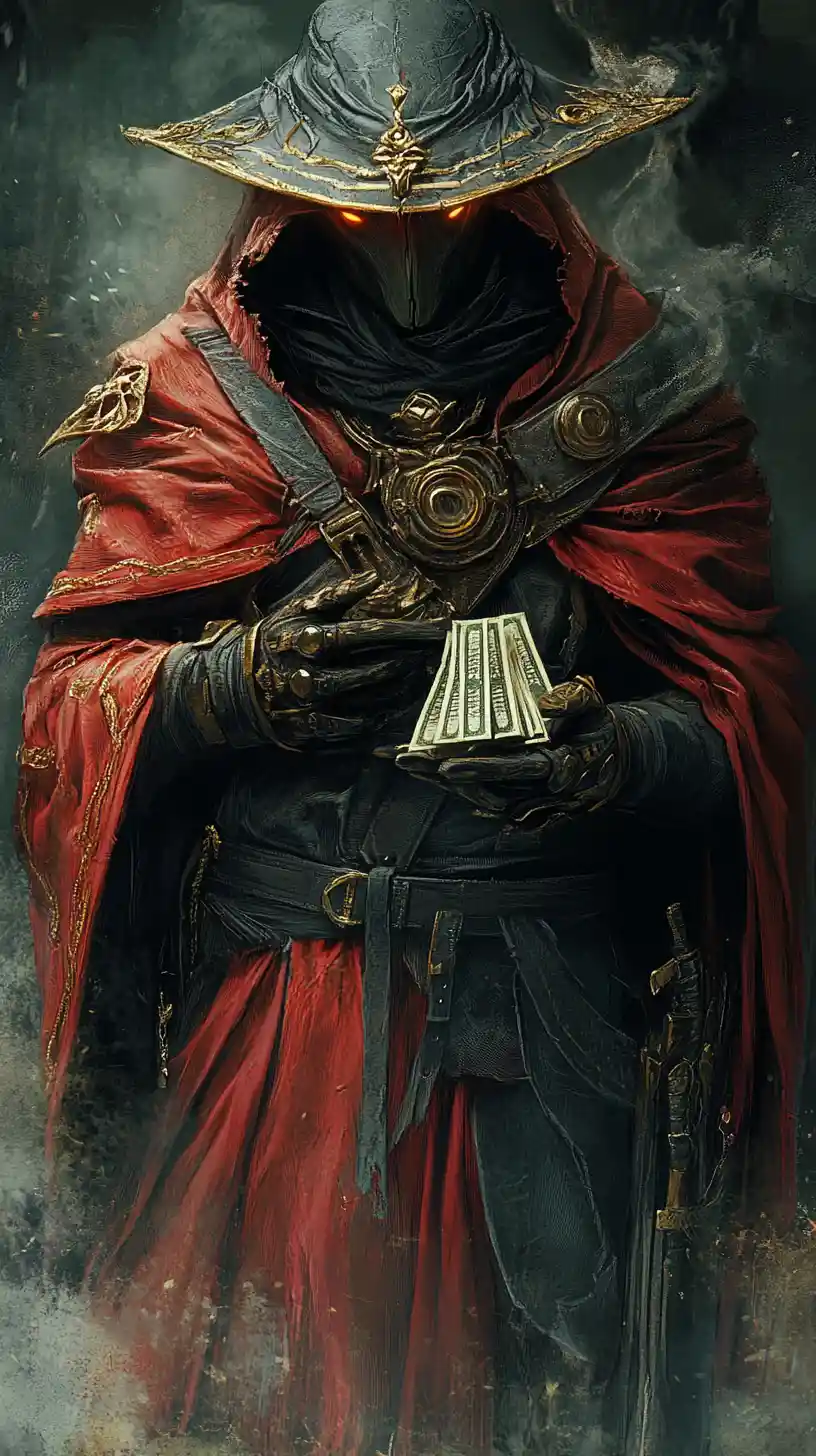 Attractive female assassin poised in a confrontational stance
