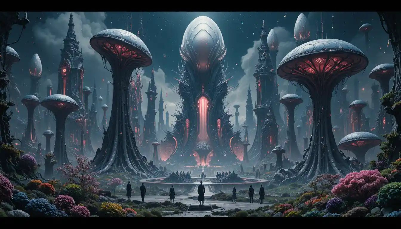 Surreal alien civilizations in a cosmic biopunk universe
