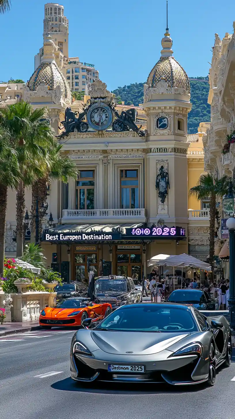 Iconic Monte Carlo cityscape with historic luxury architecture