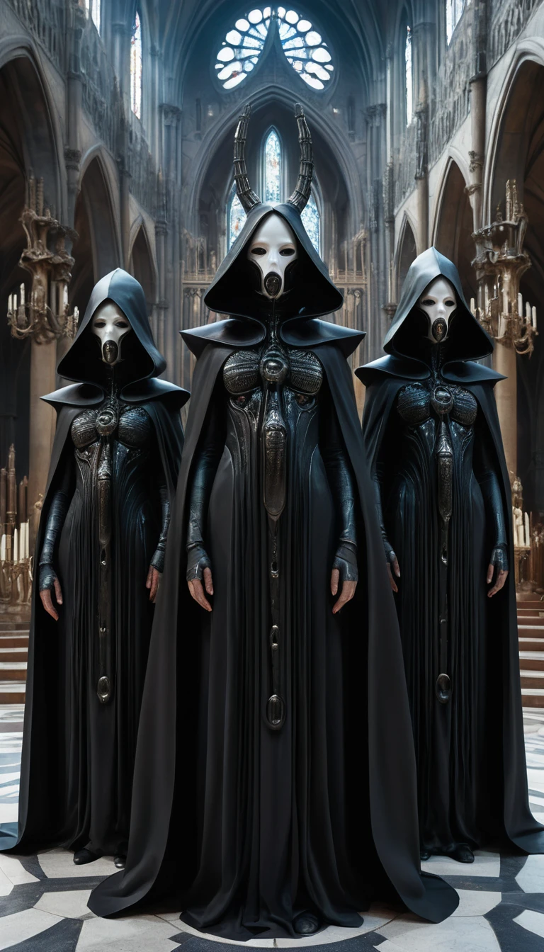 Hohepriesterin in lebendiger Latex-Kathedrale mit Begleitern
