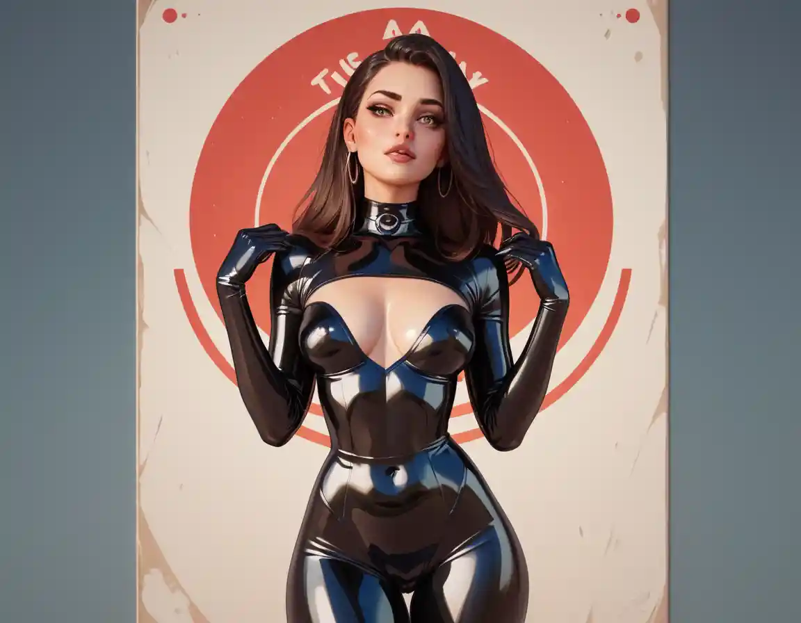 Donne futuristiche in latex in un universo biomeccanico surreale