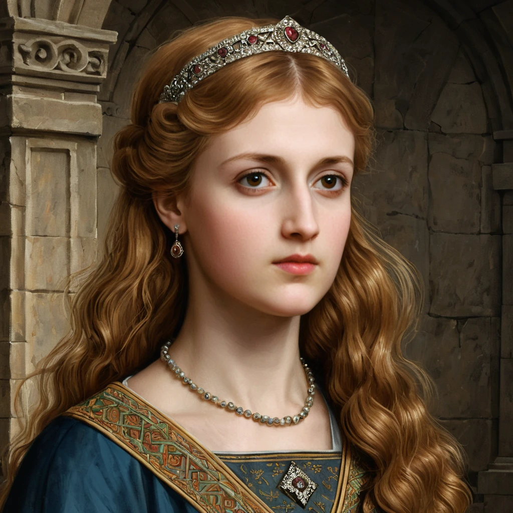 Scottish princess portrait in a Romanesque 12th century style