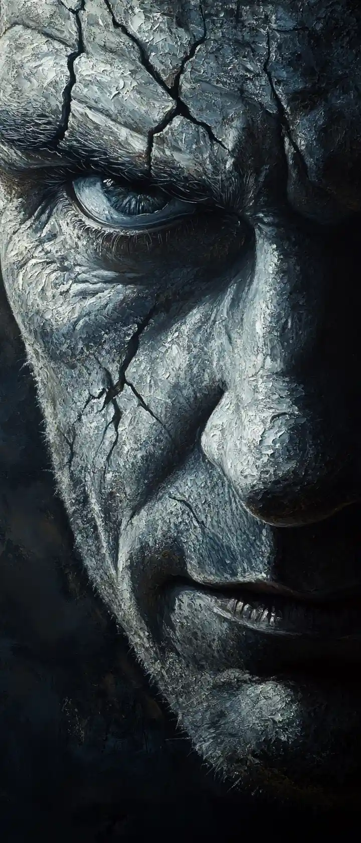 Aging king portrait in dramatic impasto chiaroscuro lighting