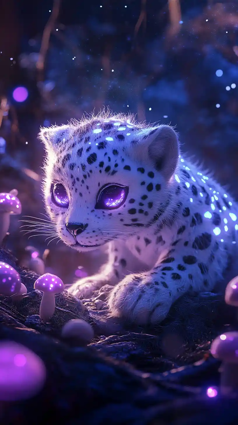 Bioluminescent Fantasy Creature In A Dreamy Forest