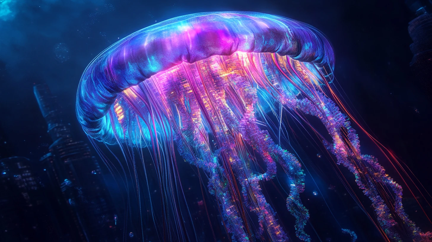 Colossal Deep Sea Jellyfish Of Architecture And Data Light