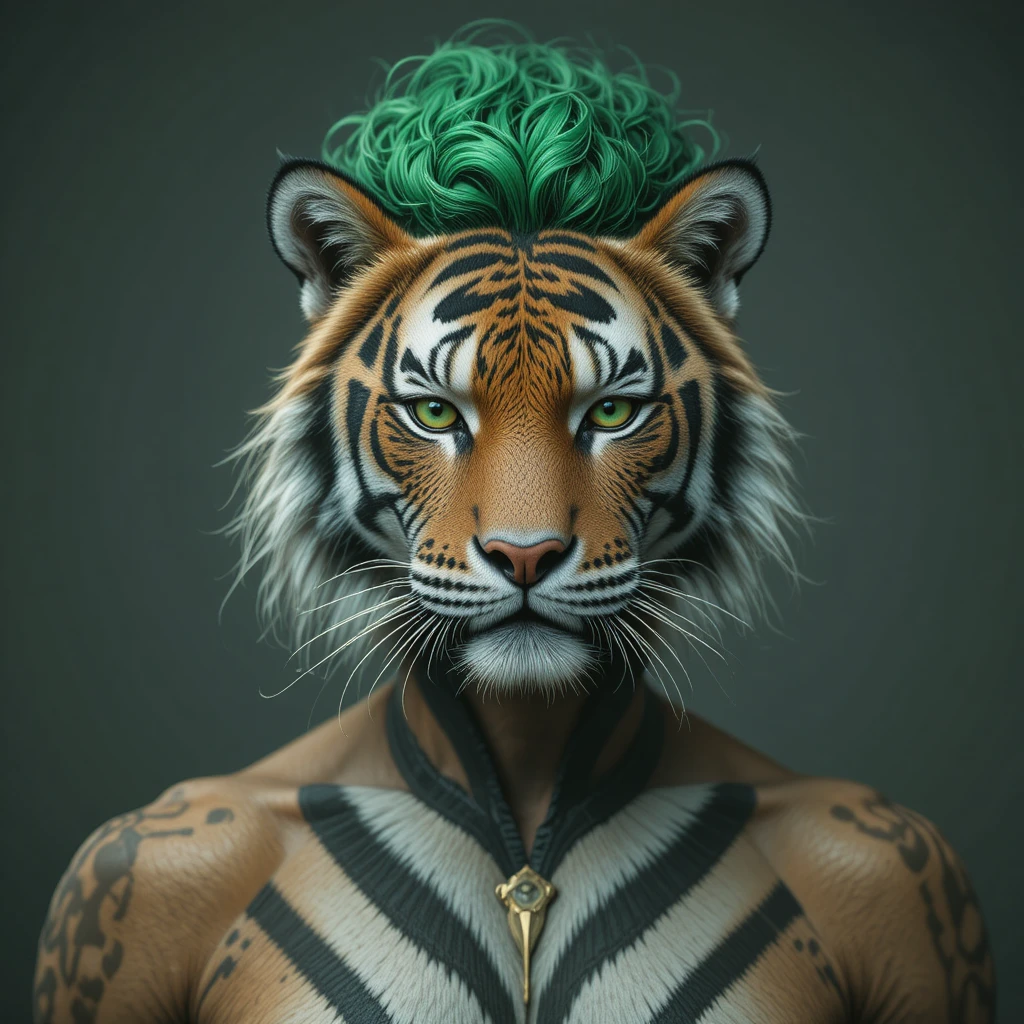 Green haired nature powered man with glowing aura