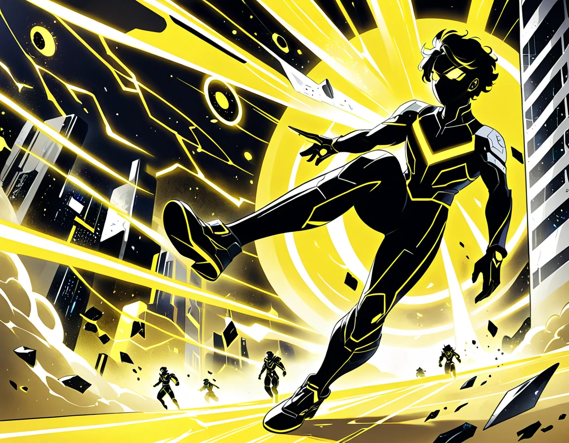Futuristic Soccer Players In Neon Cyberpunk Stadium