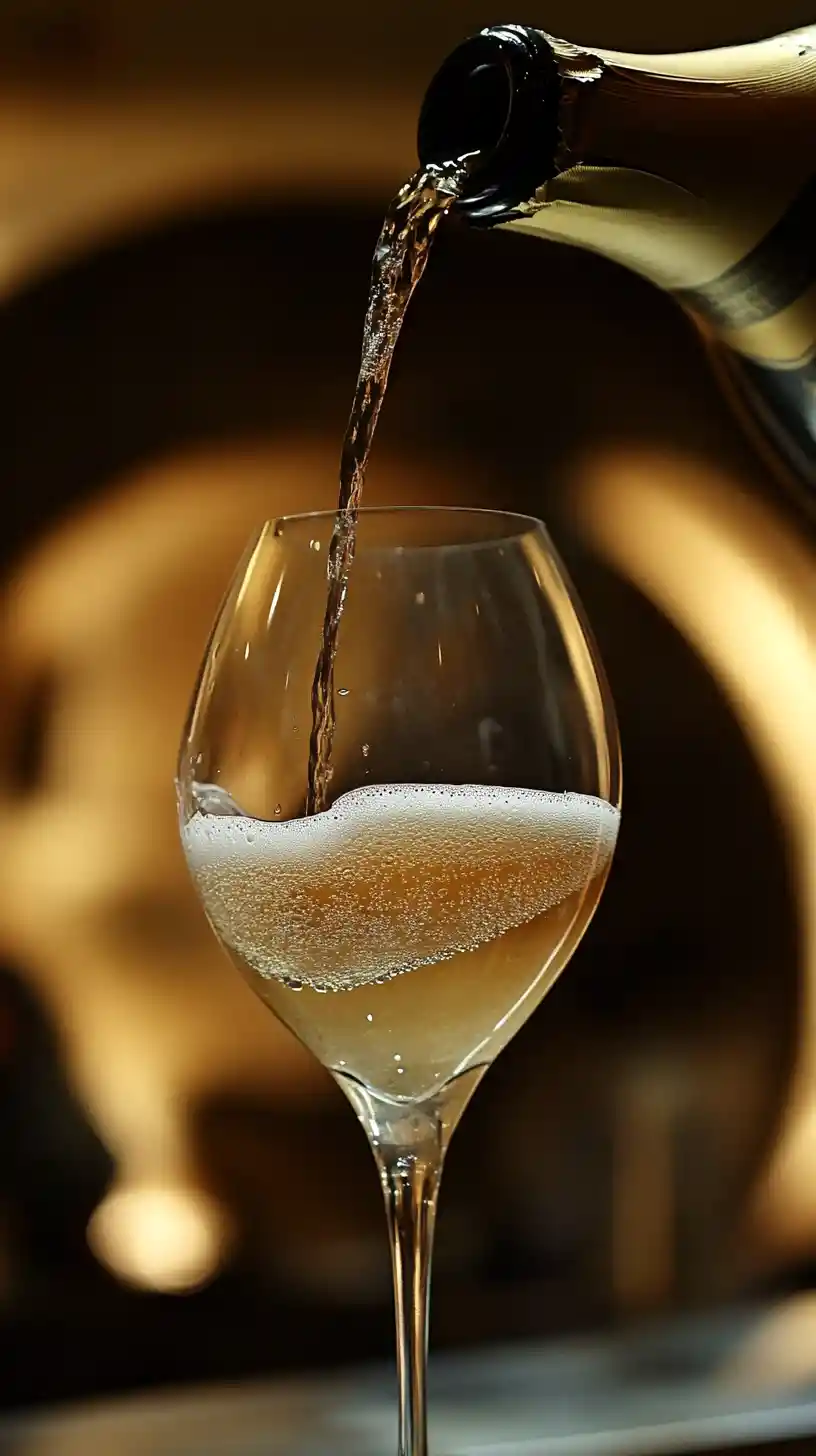 Man sipping champagne in a moody lyrical atmosphere
